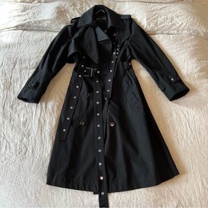 Proenza Schouler Black Cotton Twill Trench Coat Size 8